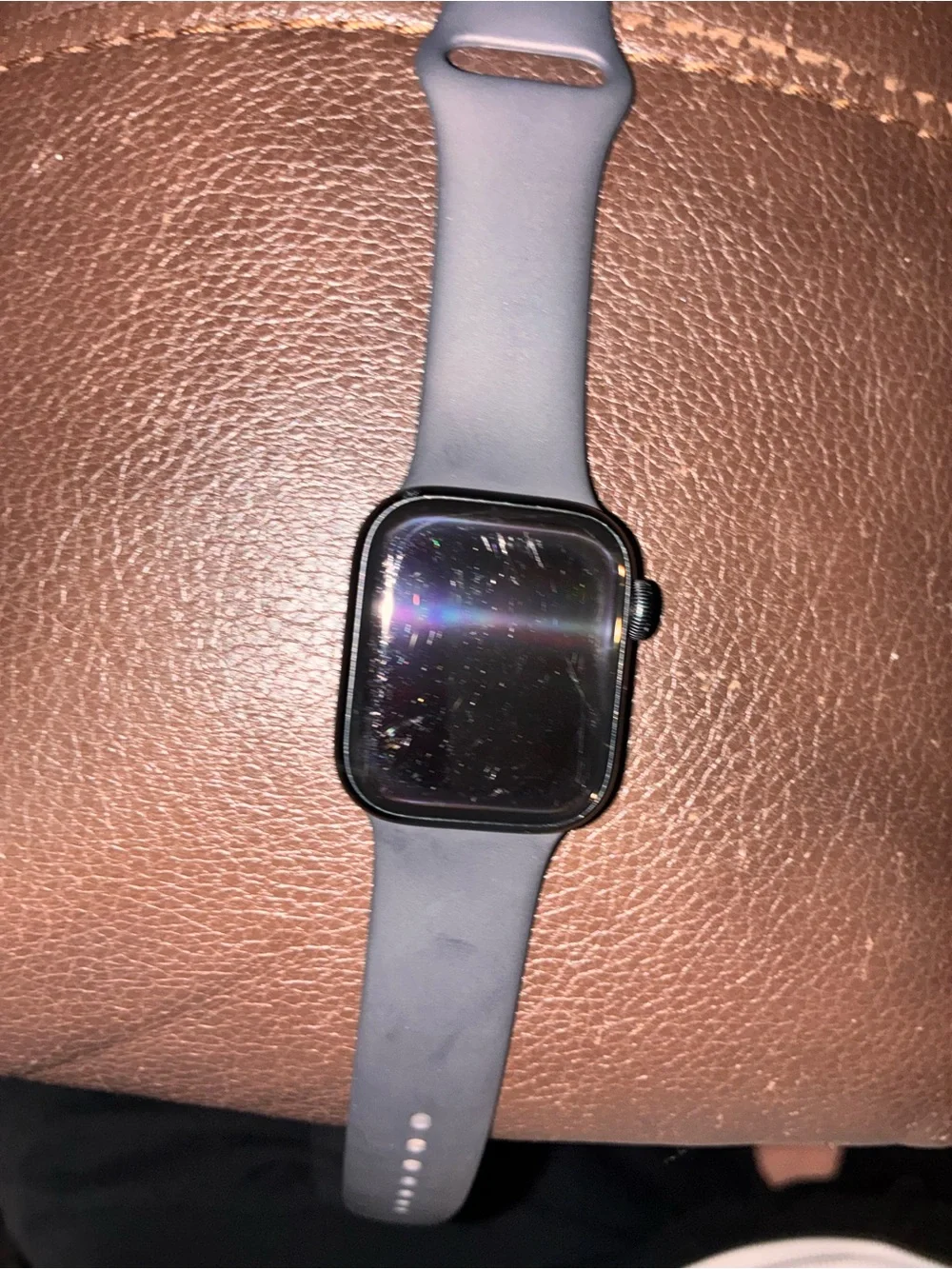 Apple Watch - Black Case with Blue Sport Band